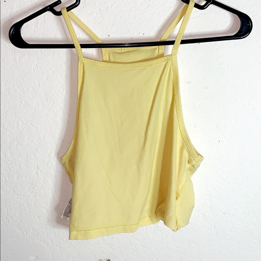 Yellow cropped shirt